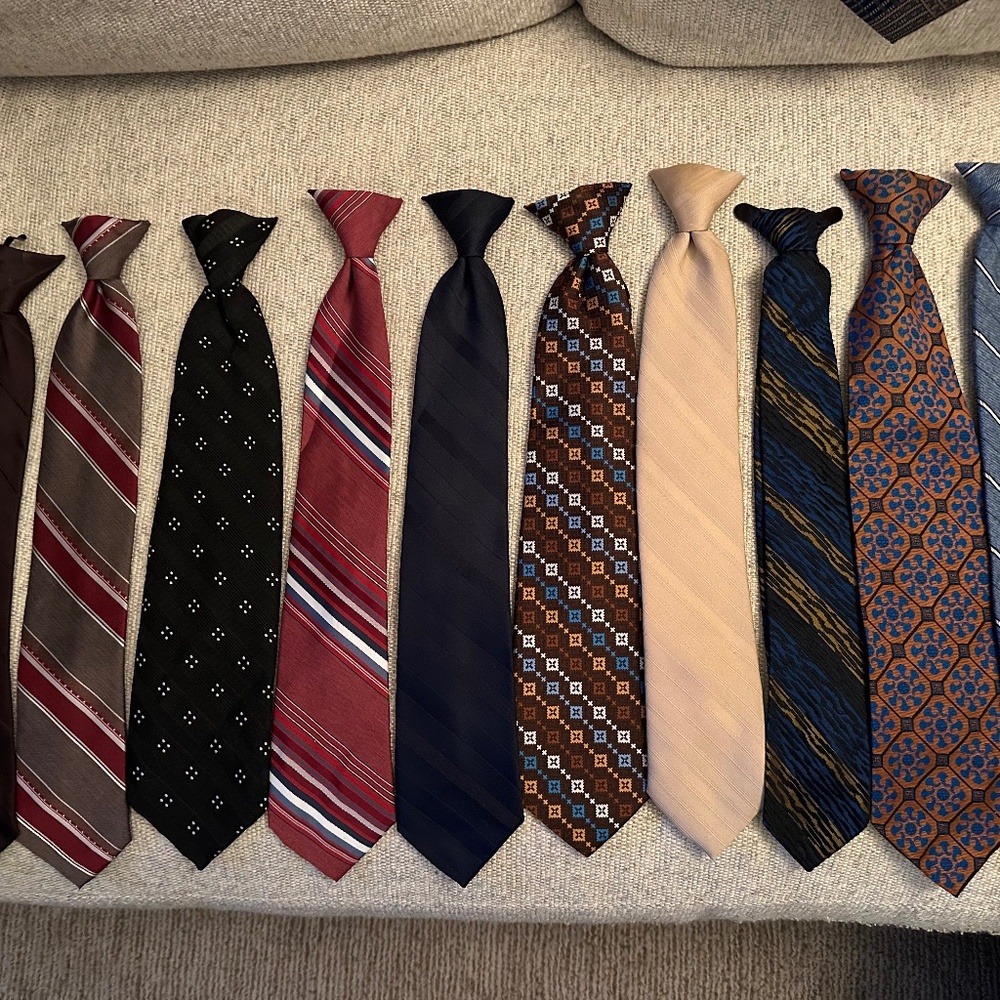 Lot of 10 Vintage Clip on Ties Wembley Snapper Sears Ketch More! Cool Cats Only